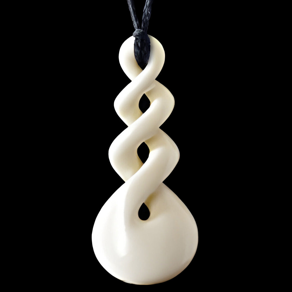 Triple Twist Bone Carving Necklace The Bone Art Place