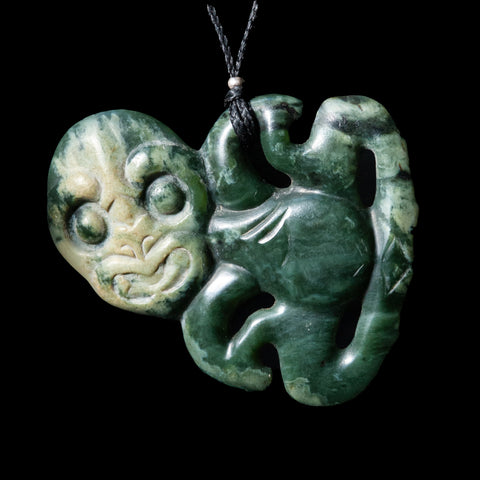 Medium Hei Tiki, handcrafted jade form by Al Brown