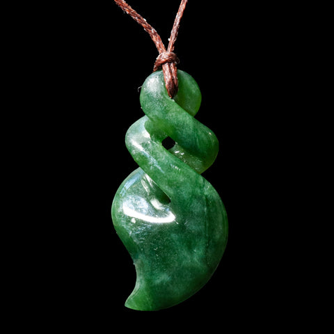 Jade Double Twist, handcrafted pendant