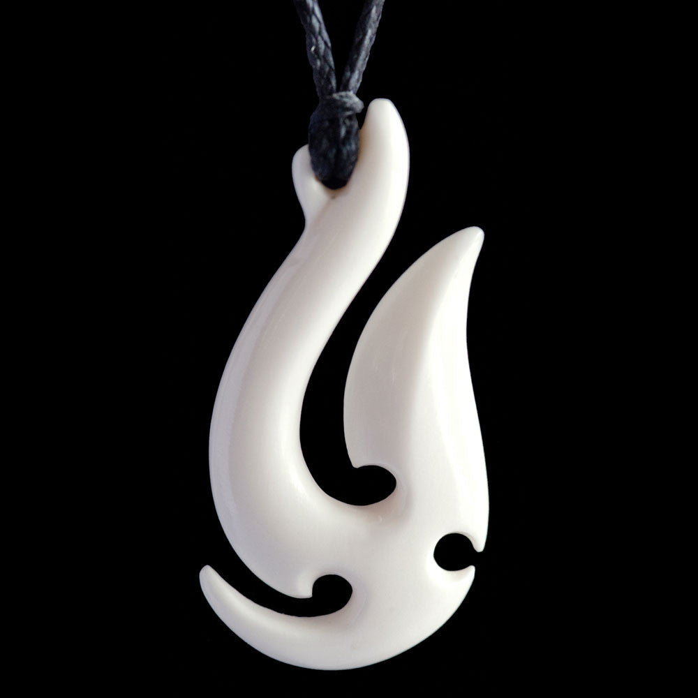 New Zealand Maori Style Bone Hook Necklace – The Bone Art Place