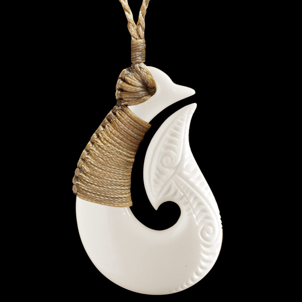 New Zealand Maori Style Bone Hook Necklace