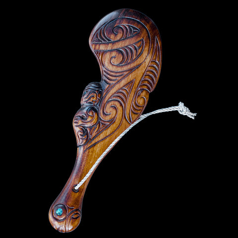 Carved Maori Style Wooden Wahaika Club