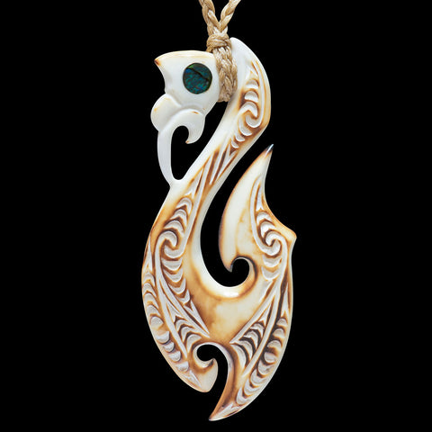 Maori Style Bone Manaia Pendant