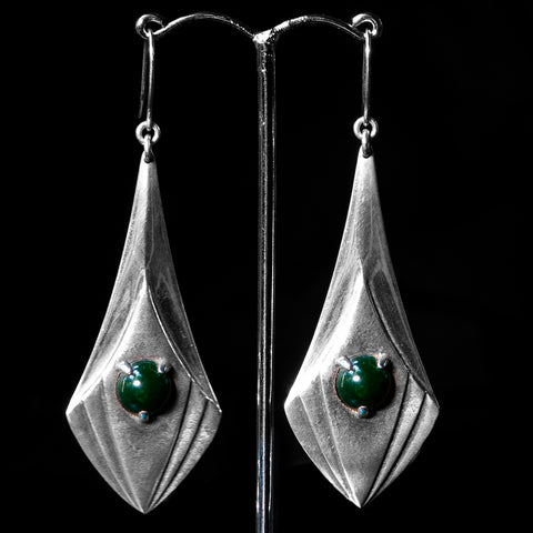 Sterling Silver Earrings with Pounamu Inserts