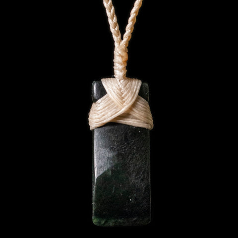 Tiny Dark Jade Toki, hand-crafted bound Pendants