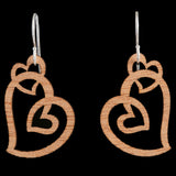 Wooden Koru Heart Earrings by Kristal Thompson