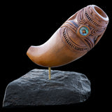 Traditional Maori Nguru Flute Carved In Native wood by Alex Sands
