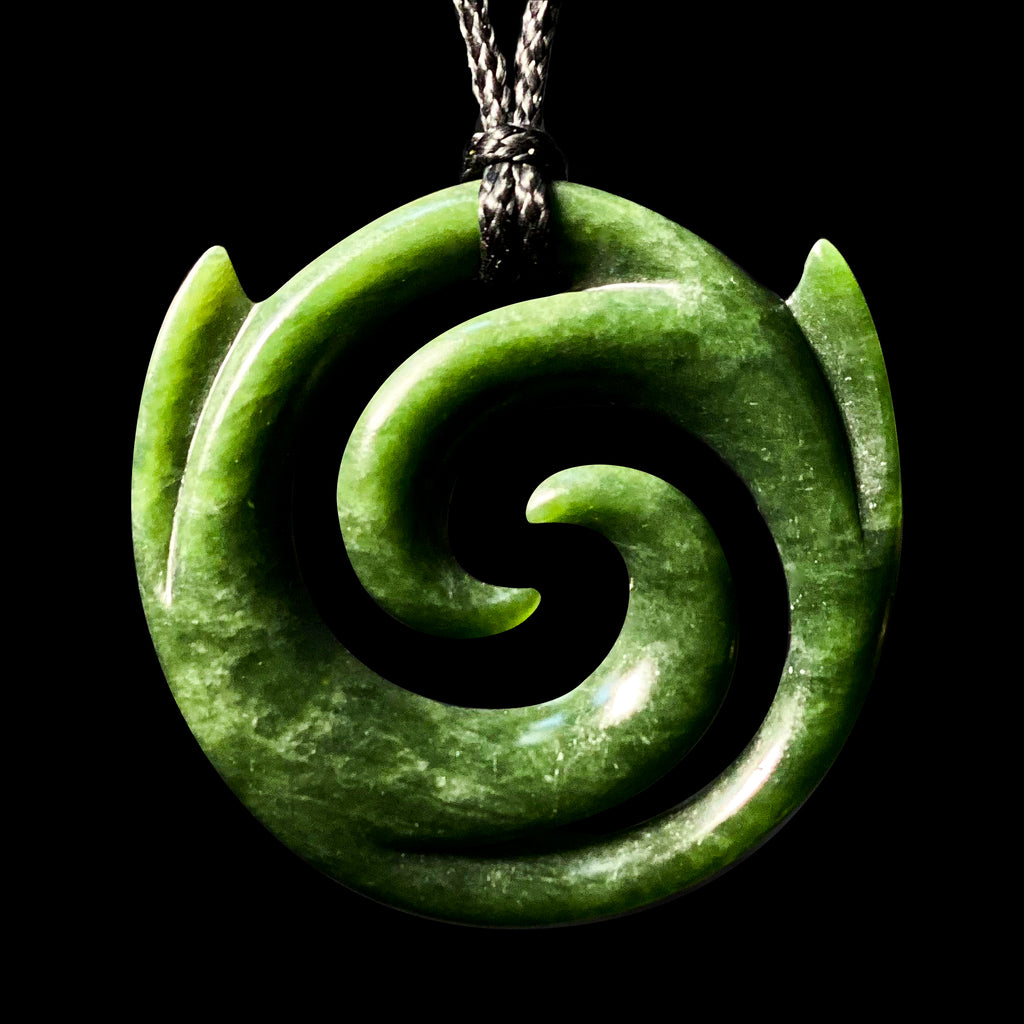 New Zealand Jade Koru Pendant by Shaun Gardiner Handcrafted Jade