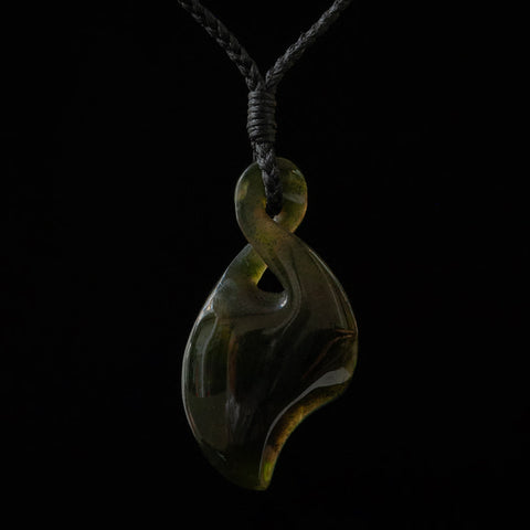 Handcrafted Bowenite Pikorua or twist pendant