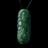 Contemporary Carved Jade Pendant by Madelyne Gourdin
