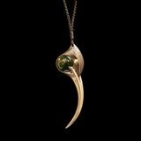 Silver and Jade Huia bird pendant by Madelyne Gourdin