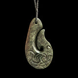 Handcarved Matau Jade Pendant