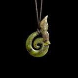 Jade Koru with a whale tail Pendant by Shaun Gardiner - sold 21/10/2024 HM