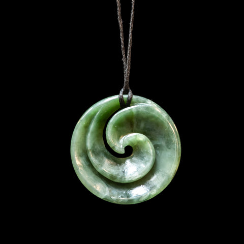 Small Jade Double Start Koru, hand-crafted pendant