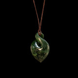 Small Jade Pikorua twist, hand crafted by Luke Gardiner