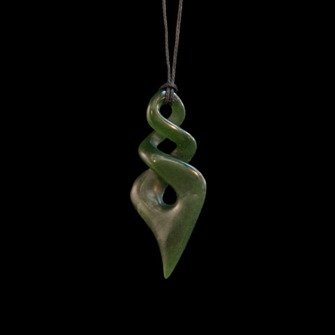 Jade Pikorua twist, hand crafted by Shaun Gardiner