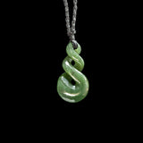 New Zealand hand carved Jade Double Pikorua or twist Pendant