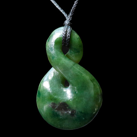 Small Jade Twist, handcrafted pendant