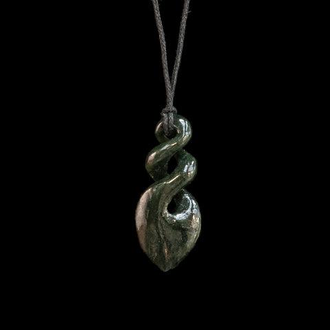 Pikorua double twist pointed, hand-crafted Jade Pendant