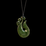 small Matau-Manaia hook, hand-crafted Jade Pendant