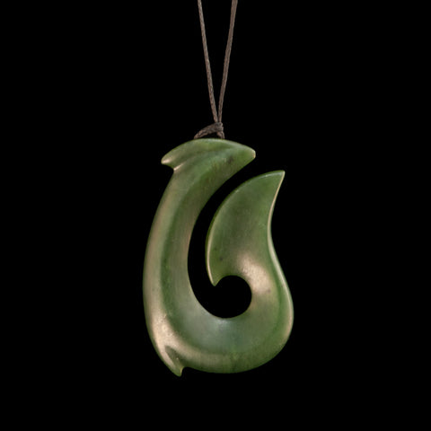Hei Matau hook, handcrafted jade pendant