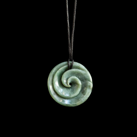 Small Jade Double Start Koru, hand-crafted pendant