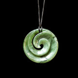 Small Jade Double Start Koru, hand-crafted pendant
