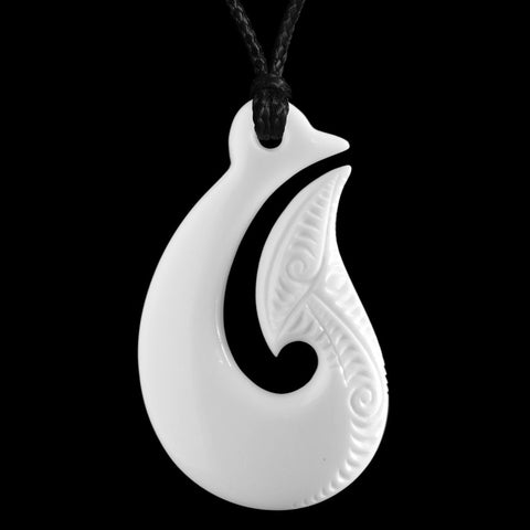 Maori Hook Bone Carving Necklace