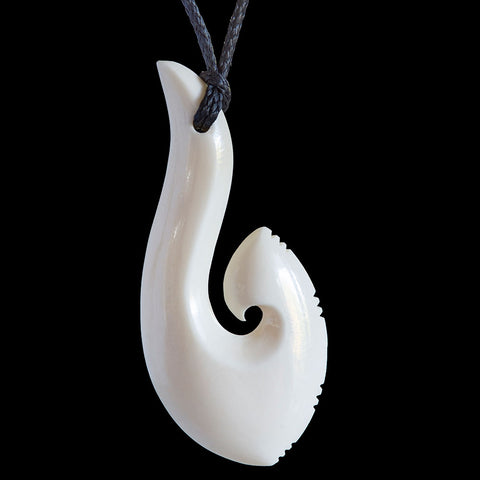 New Zealand Maori Style Bone Hook Pendant