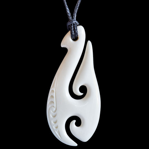 Large Maori Hook Necklace Bone Carving Necklace