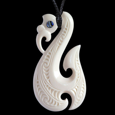 Maori Bone Imitation Necklace Fish Hook Pendant Necklace Men - Temu New  Zealand