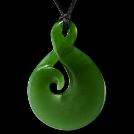 Handgefertigter Neuseeland Maori Koru Twist Anhänger Aus Jade Nephrit – China