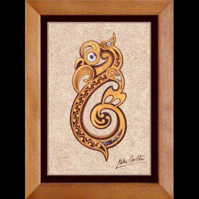 Framed wooden Manaia