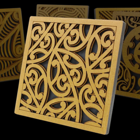 Maori Style Kowhaiwhai Tile Art by Mike Carlton from New Zealand