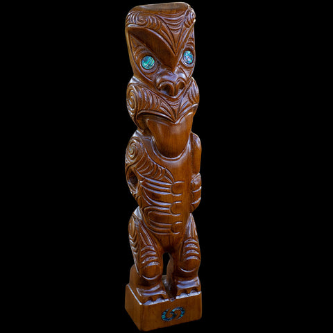 Large Wooden Maori Style Tekoteko Sculpture