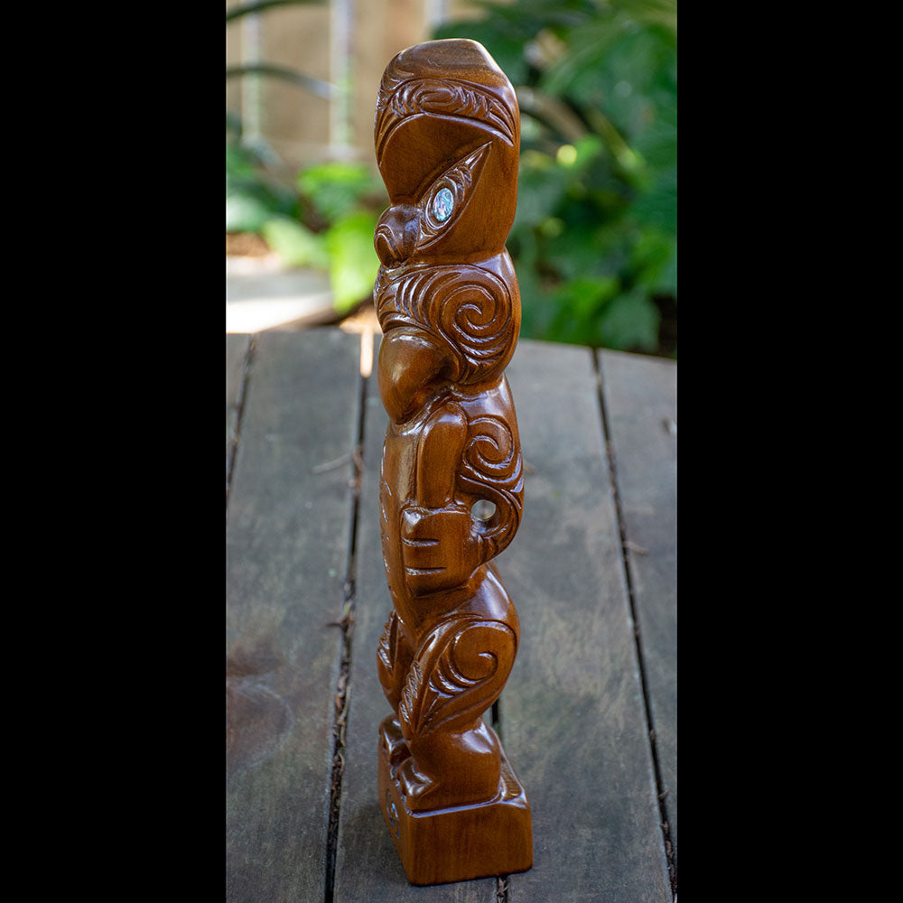 Large Wooden Maori Style Tekoteko Sculpture – The Bone Art Place