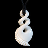 Engraved Double Twist Bone Carving Pendant