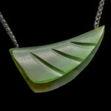 Translucent 3D Nw Zealand Jade Leaf Pendant by Madelyne Gourdin