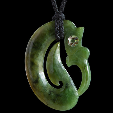 Maori Style New Zealand Jade Koropepe Pendant by by Andrew Ralph