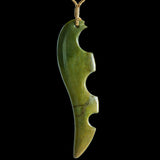 Large New Zealand Flower Jade Drop Pendant by Malcolm Cox