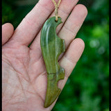 Large New Zealand Flower Jade Drop Pendant by Malcolm Cox