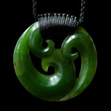 Bound Whanau Triple Koru, hand crafted jade pendant