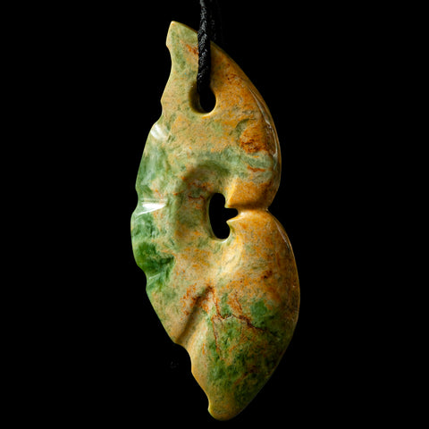 Large Freeform Jade Matau, handcrafted pendant