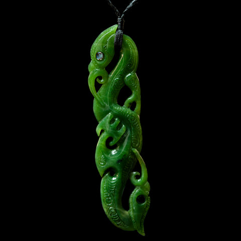 Large Pounamu Jade Manaia, handcrafted pendant
