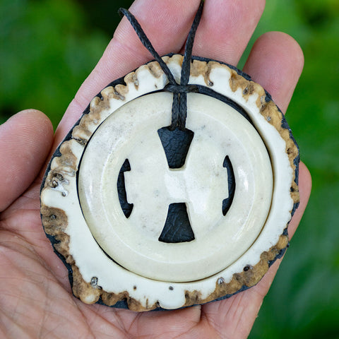 Large Deer Antler Pisces Pendant by Sio