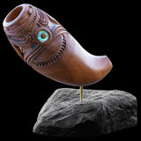 Traditional Maori Nguru Flute Carved In Native wood by Alex Sands