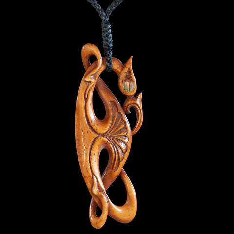 Wearable Maori Style Manaia Twisting Vine Sculpture by Yuri Terenyi