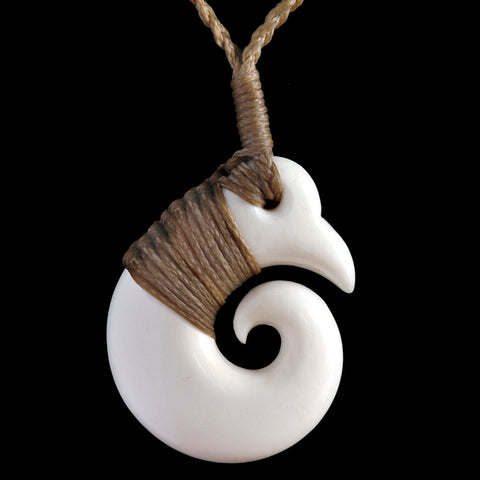 Bone Carving Maori Jewelry Hei Matau Koru Necklace - XKCHIEF Handmade  Jewelry